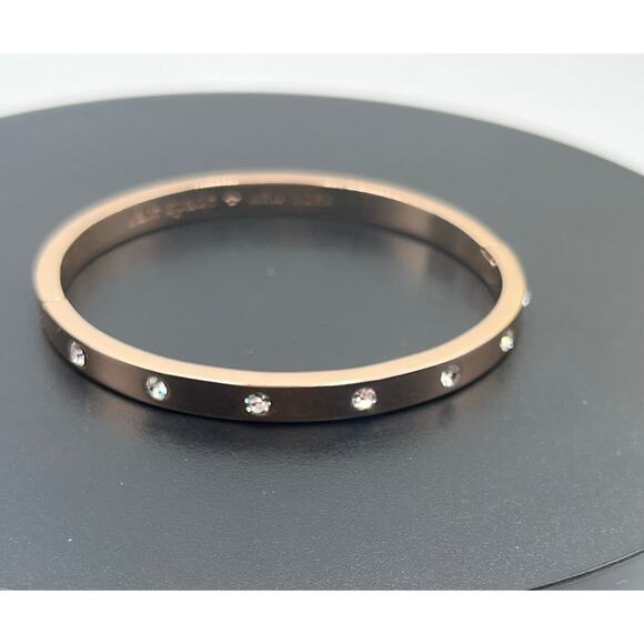 Kate Spade NY Set in Stone Metal  Crystal Hinged Bangle Bracelet - Picture 2 of 14